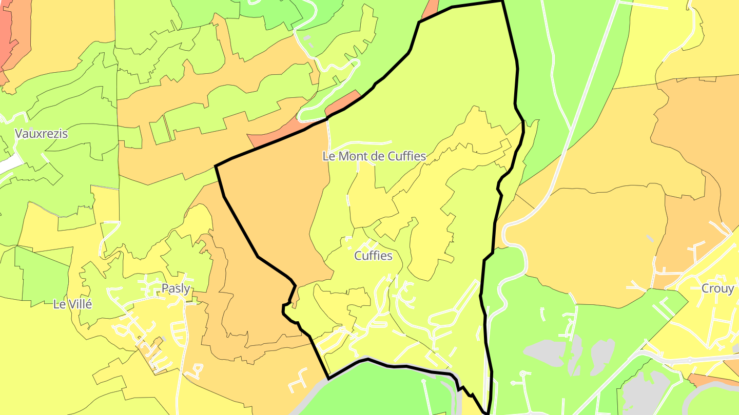 Carte des prix de l'immobilier Cuffies