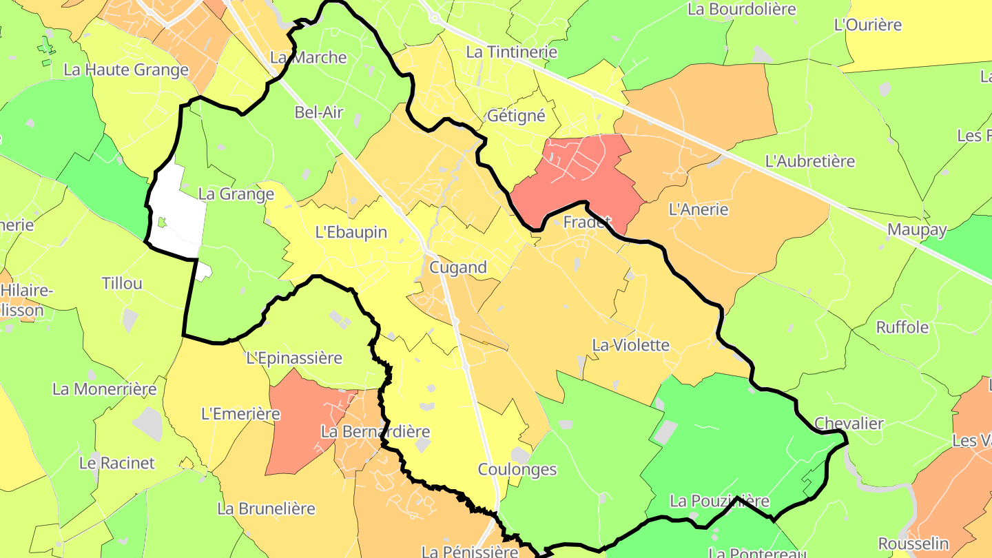 Carte des prix de l'immobilier Cugand