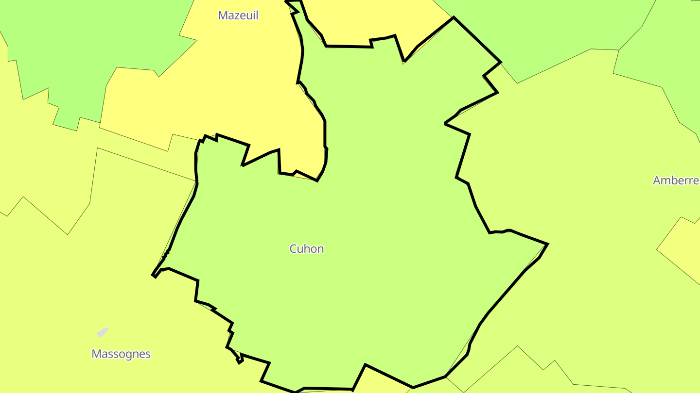 Carte des prix de l'immobilier Cuhon