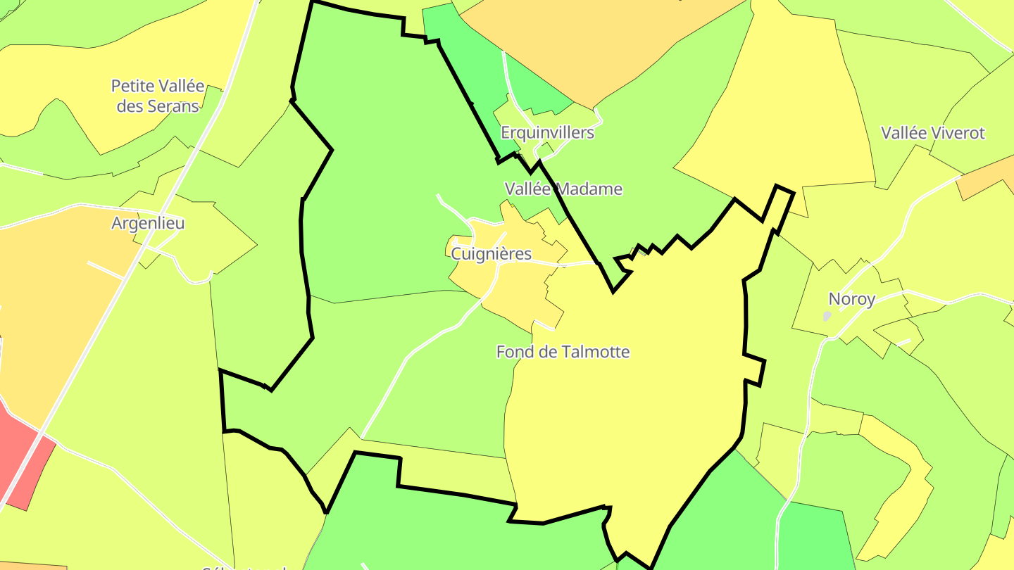 Carte des prix de l'immobilier Cuignières