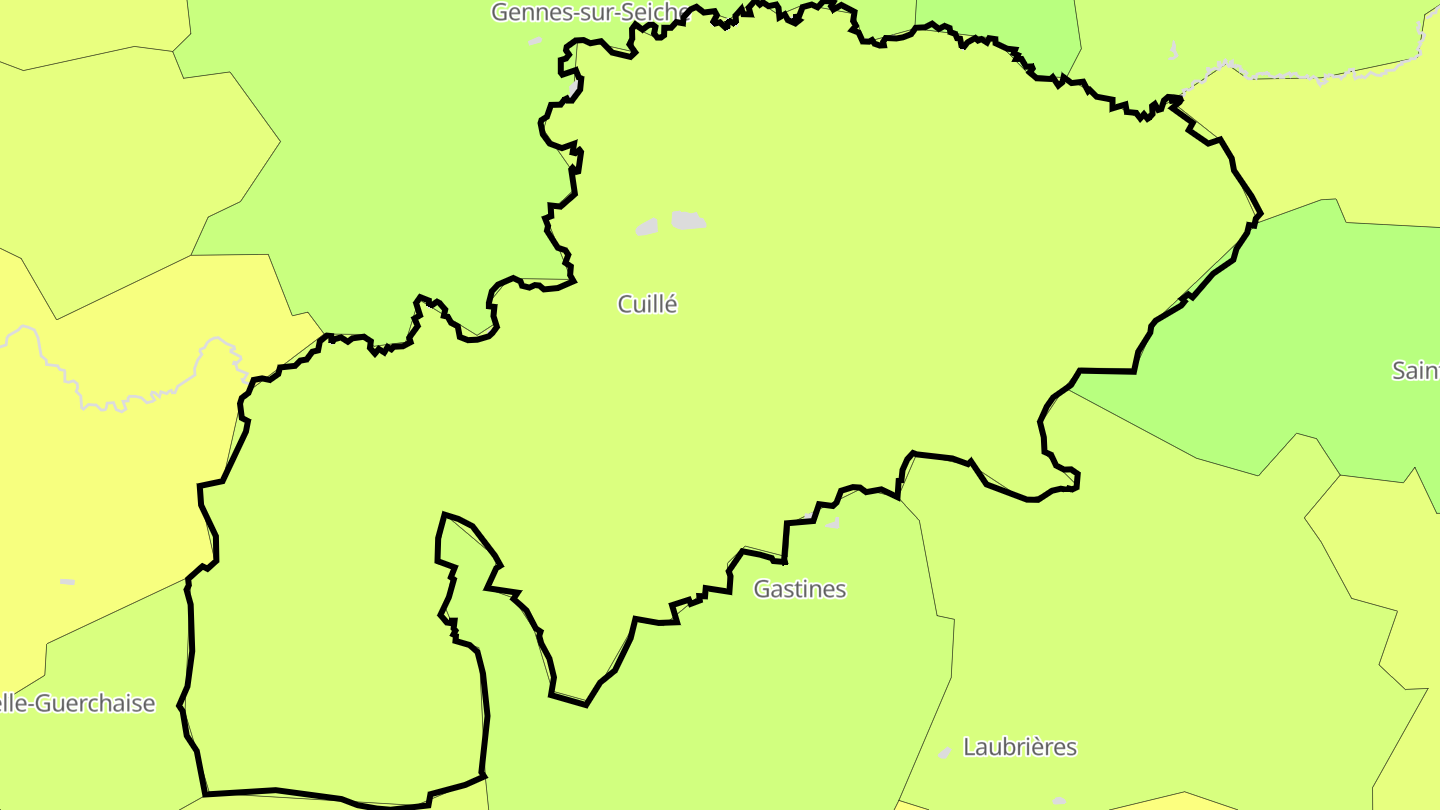 Carte des prix de l'immobilier Cuillé