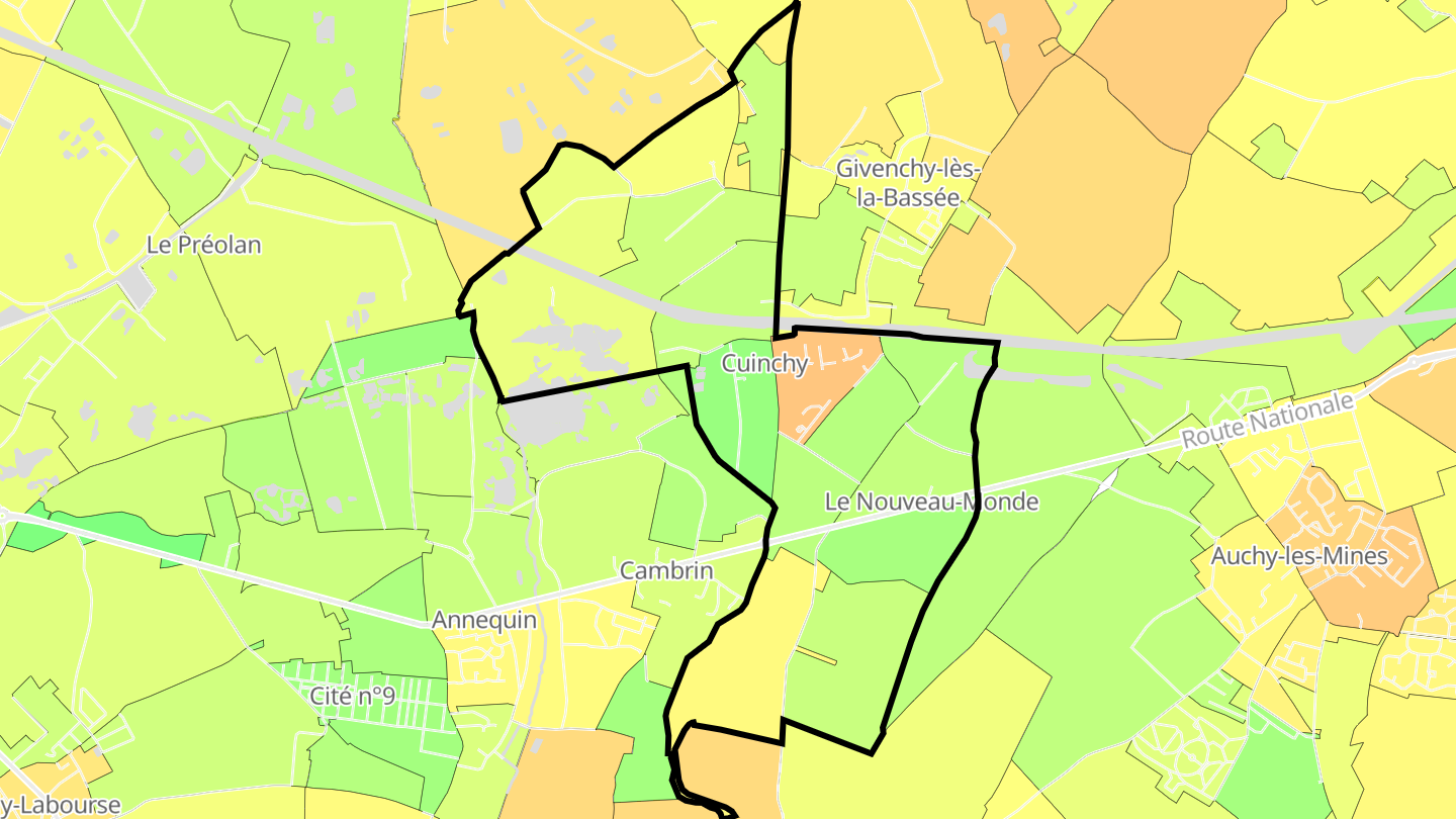Carte des prix de l'immobilier Cuinchy