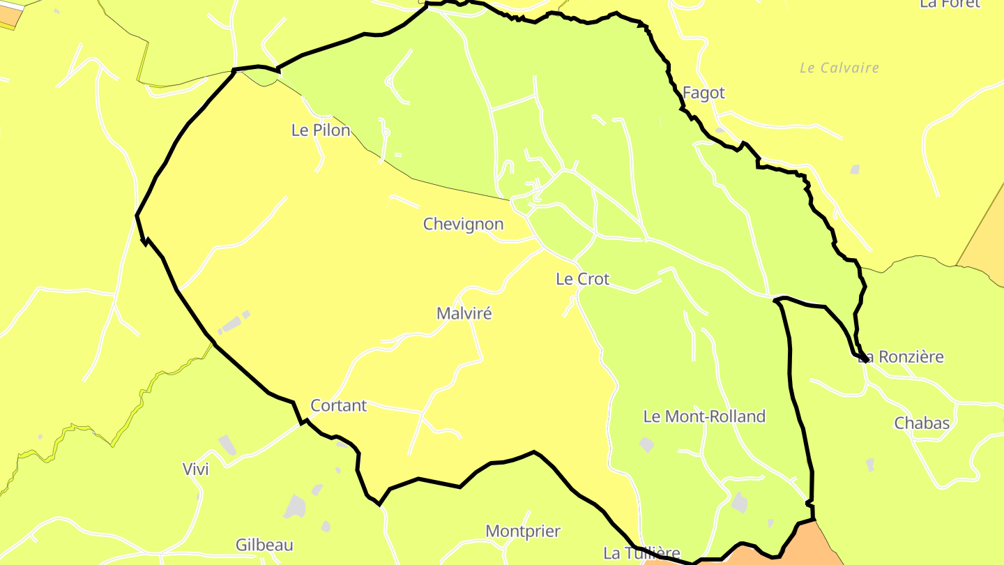 Carte des prix de l'immobilier Cuinzier