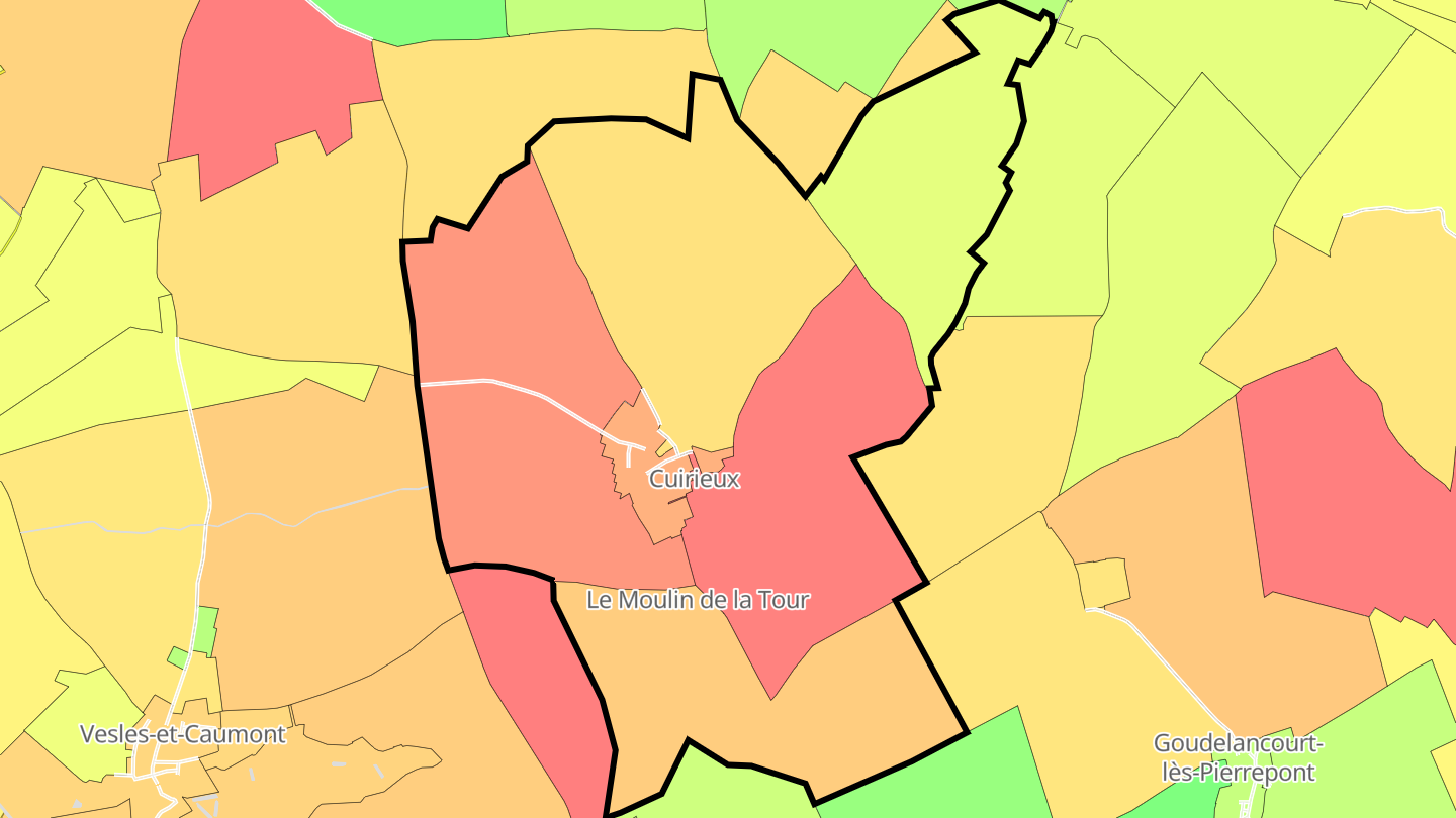 Carte des prix de l'immobilier Cuirieux