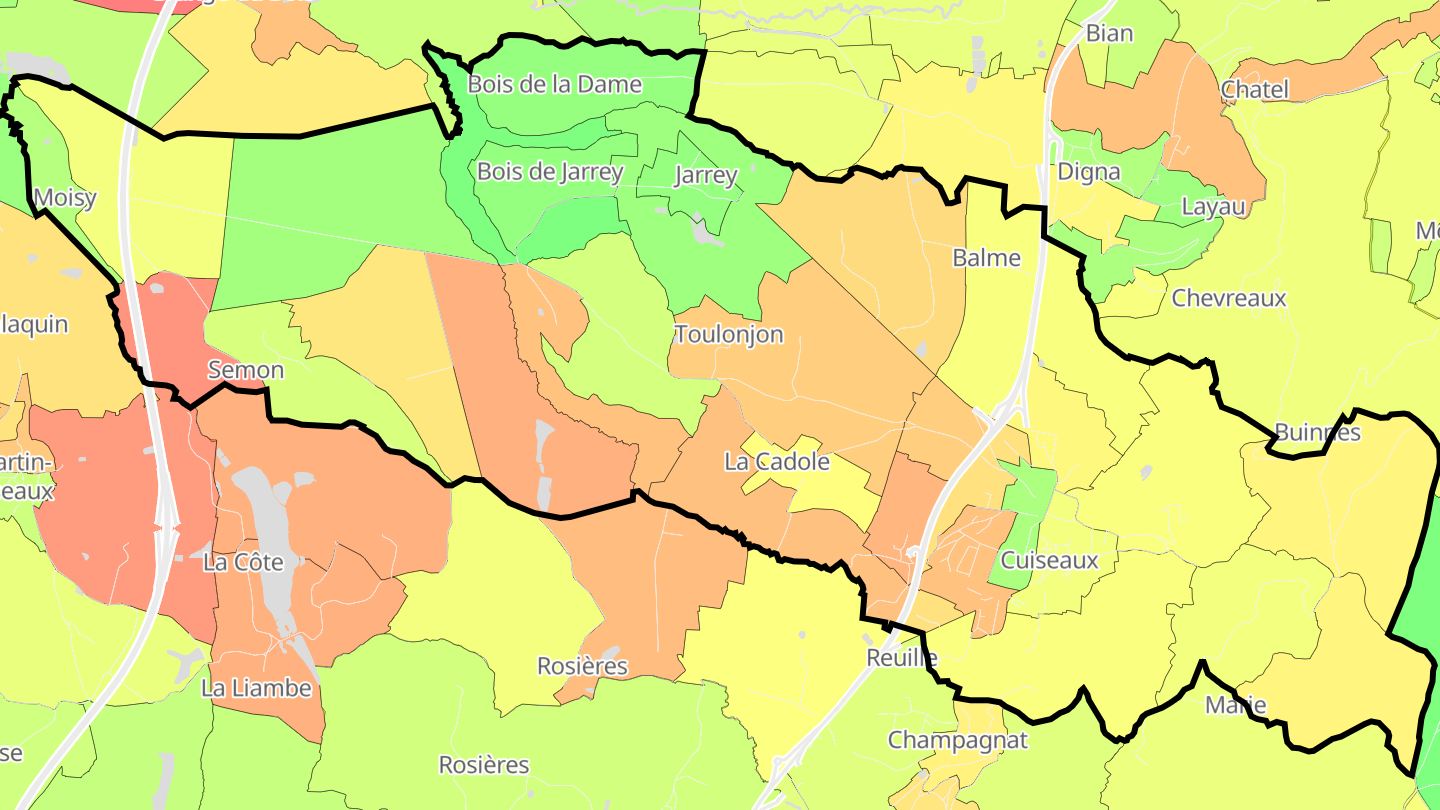 Carte des prix de l'immobilier Cuiseaux