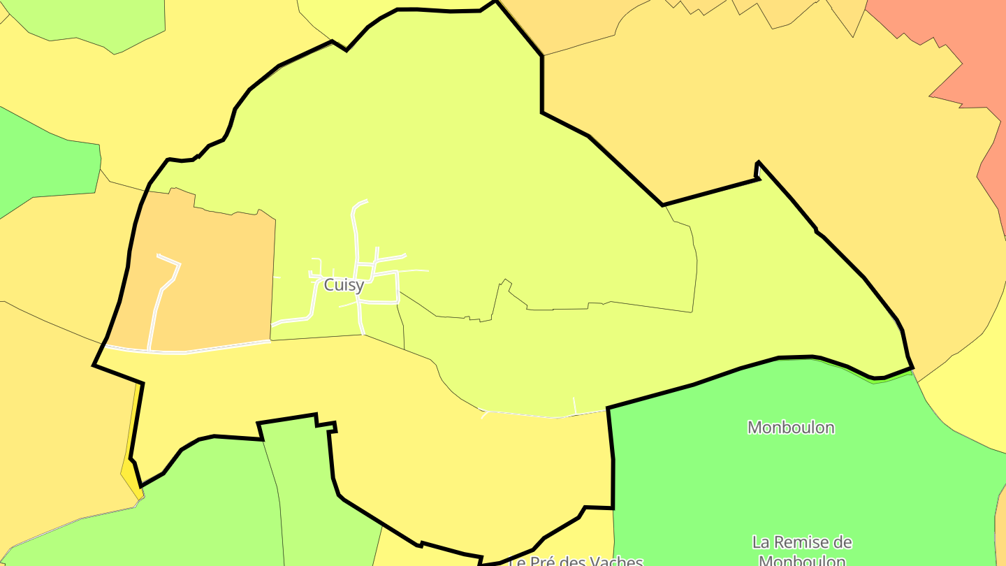 Carte des prix de l'immobilier Cuisy