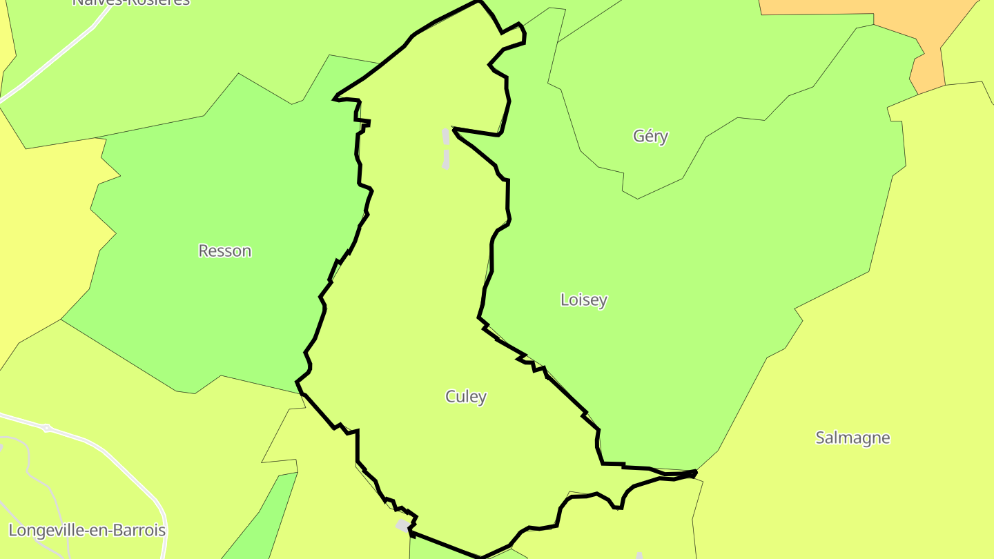 Carte des prix de l'immobilier Culey