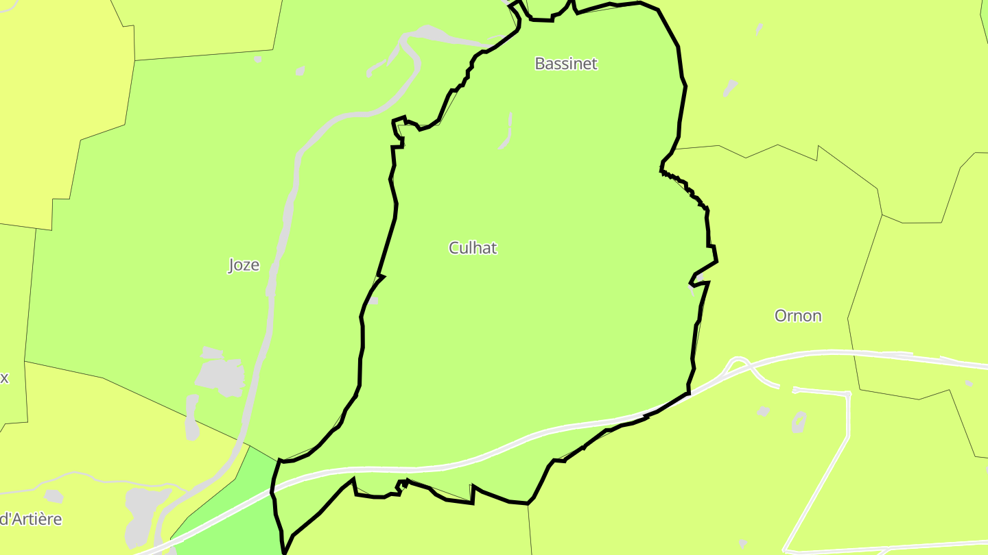 Carte des prix de l'immobilier Culhat