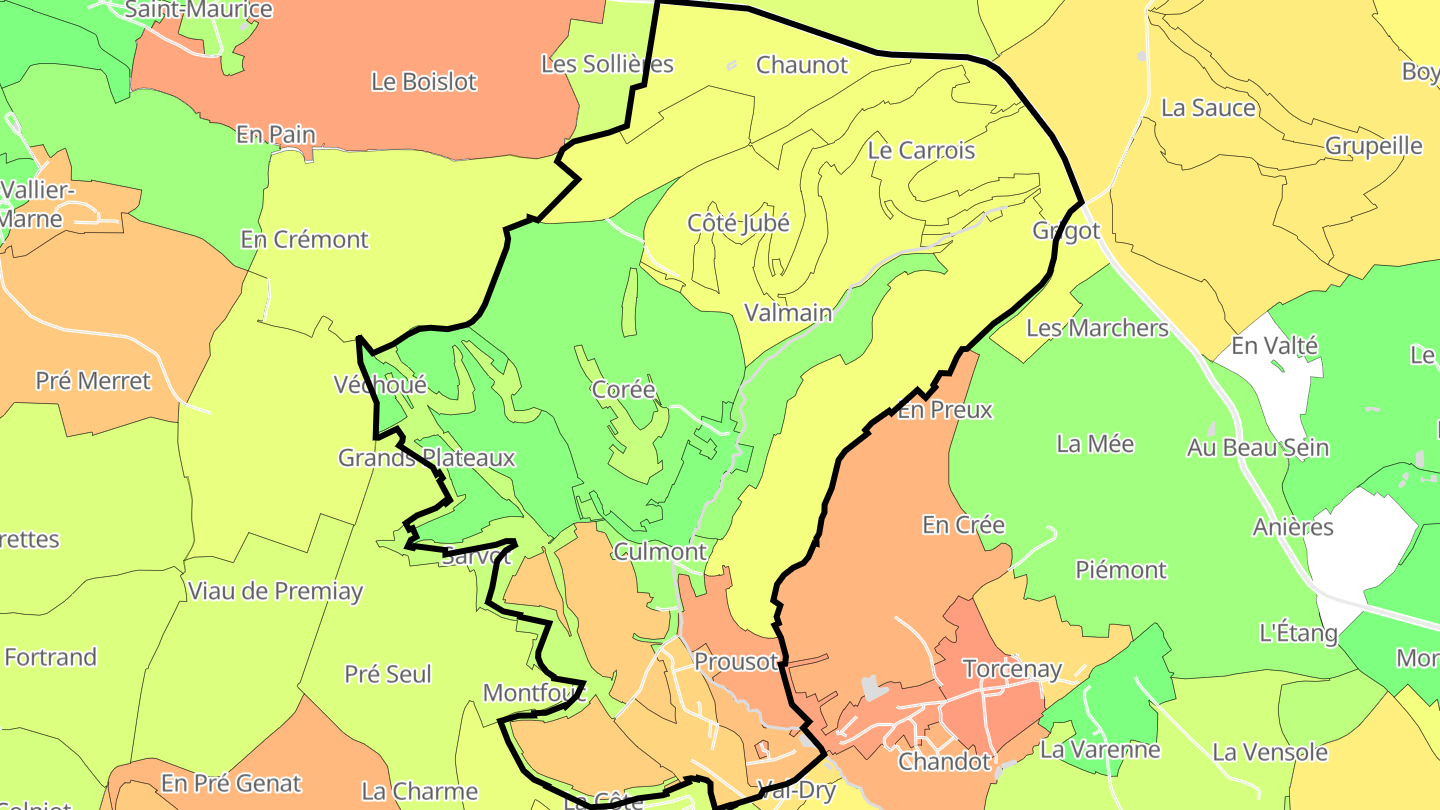 Carte des prix de l'immobilier Culmont