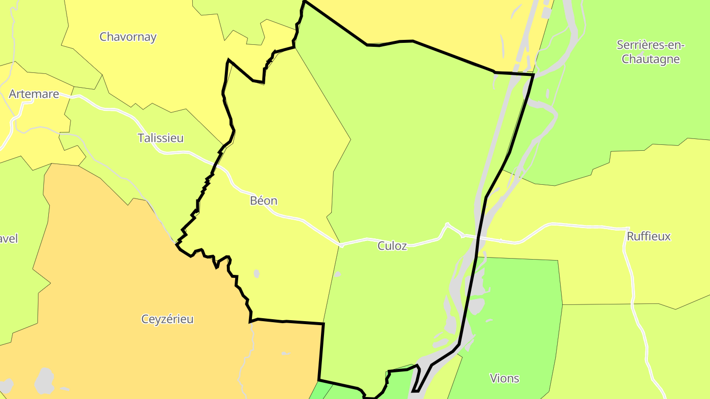 Carte des prix de l'immobilier Culoz-Béon