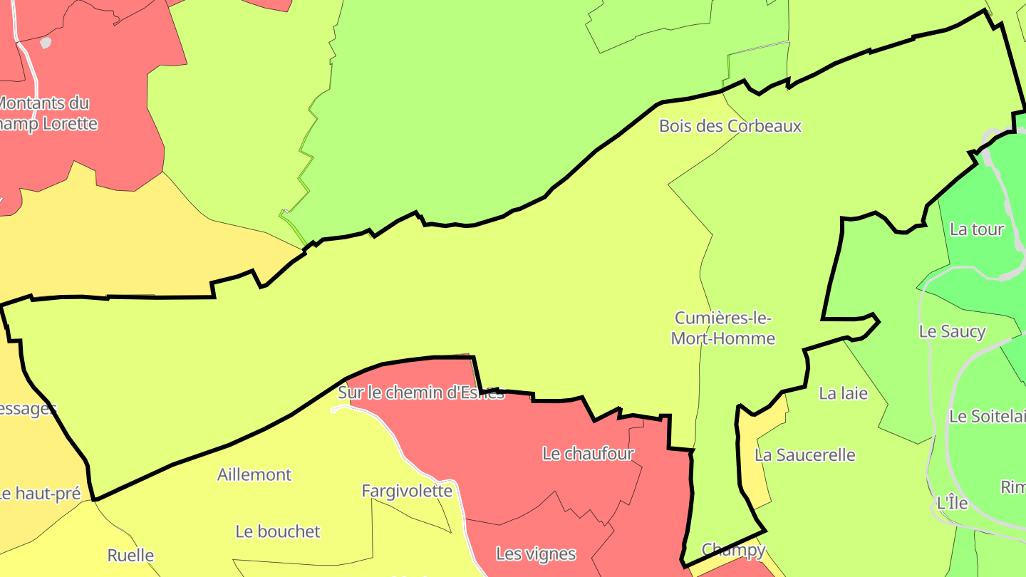 Carte des prix de l'immobilier Cumières-le-Mort-Homme