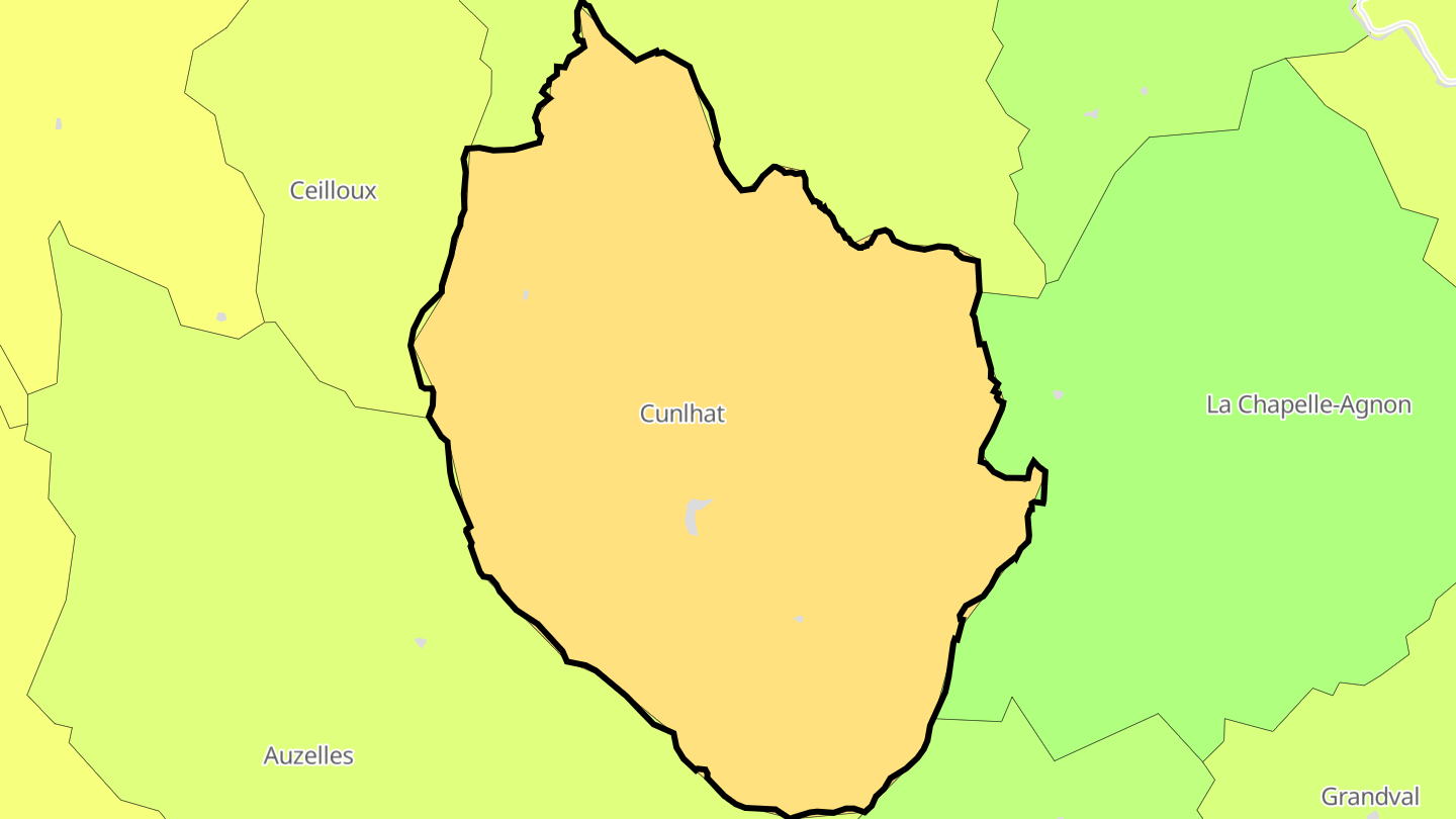 Carte des prix de l'immobilier Cunlhat