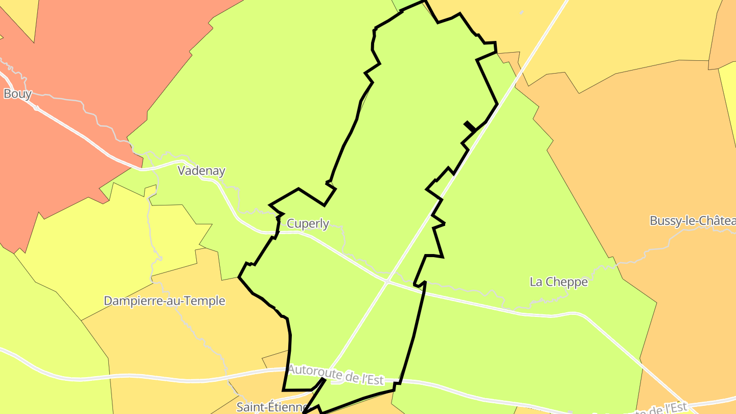 Carte des prix de l'immobilier Cuperly
