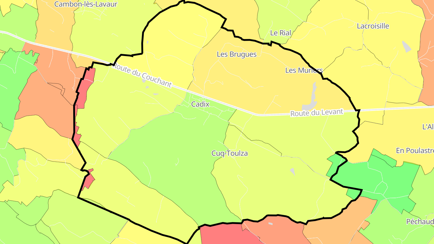 Carte des prix de l'immobilier Cuq-Toulza