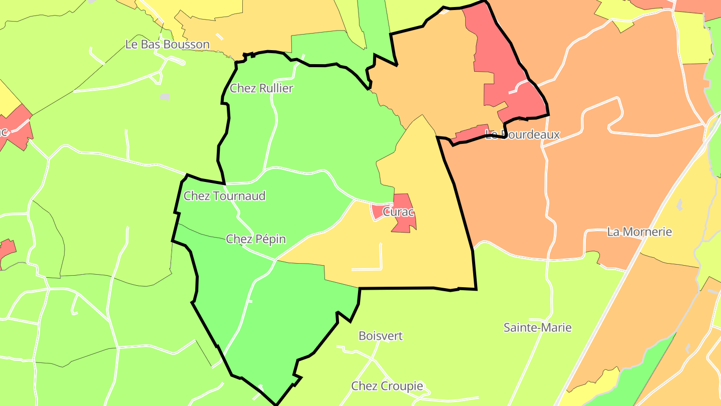 Carte des prix de l'immobilier Curac