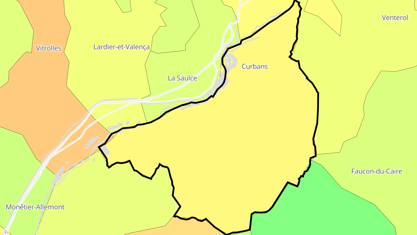 Carte des prix de l'immobilier Curbans