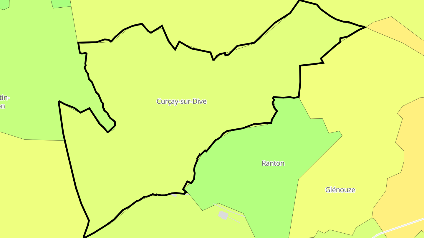 Carte des prix de l'immobilier Curçay-sur-Dive