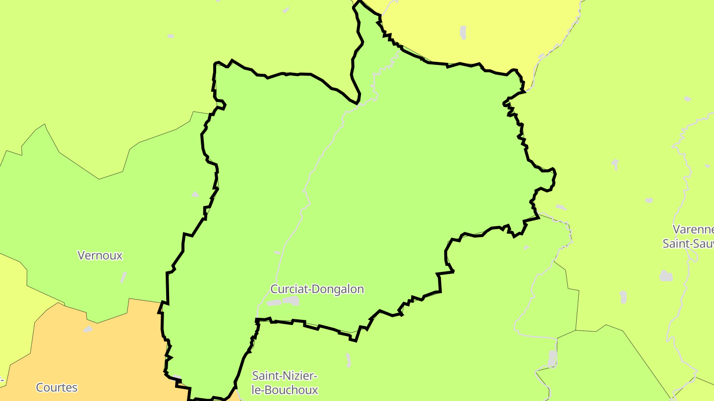 Carte des prix de l'immobilier Curciat-Dongalon