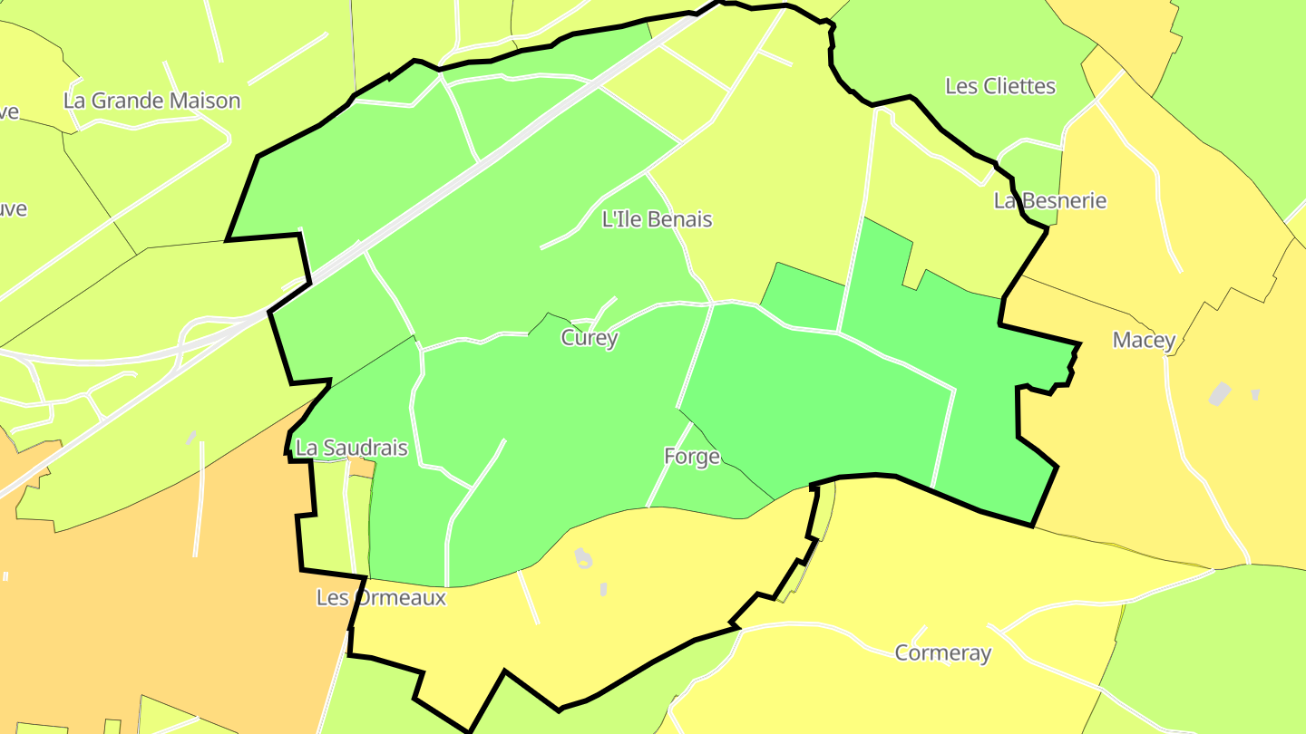 Carte des prix de l'immobilier Curey