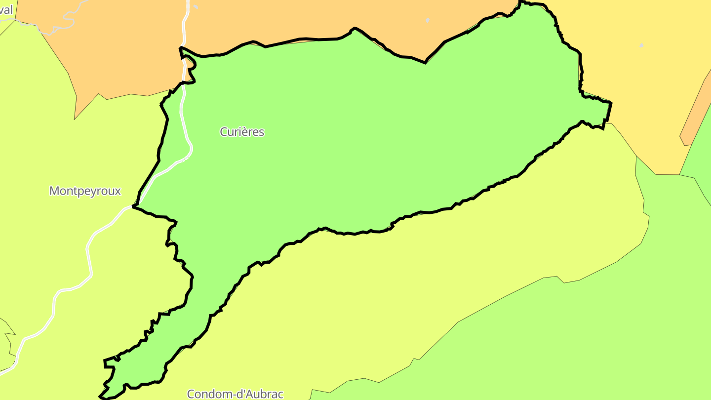 Carte des prix de l'immobilier Curières
