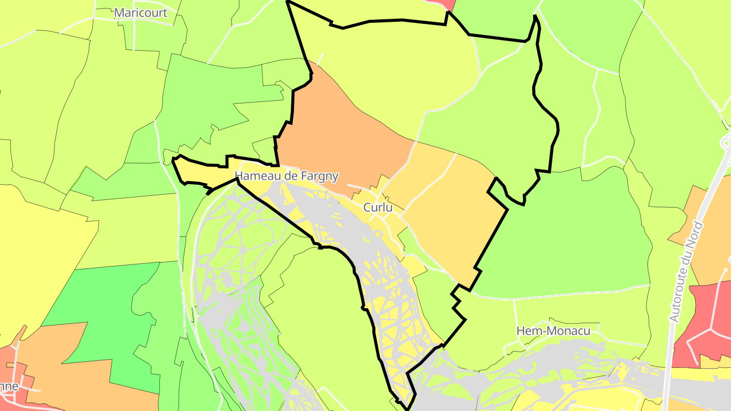 Carte des prix de l'immobilier Curlu