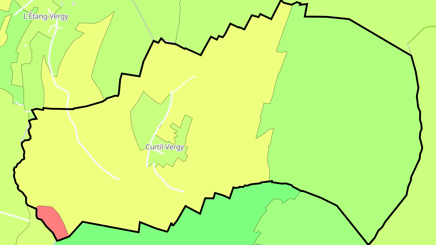 Carte des prix de l'immobilier Curtil-Vergy