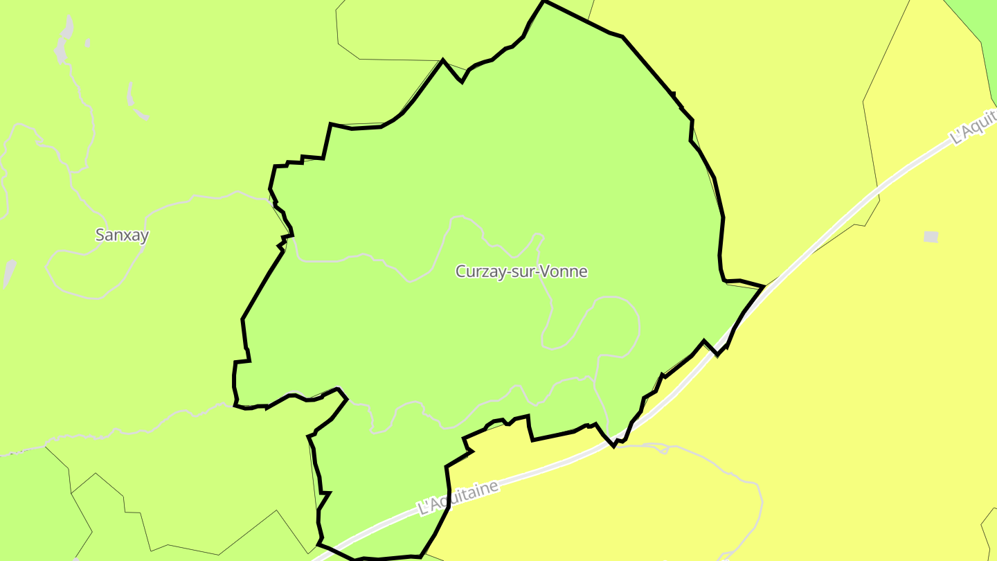Carte des prix de l'immobilier Curzay-sur-Vonne
