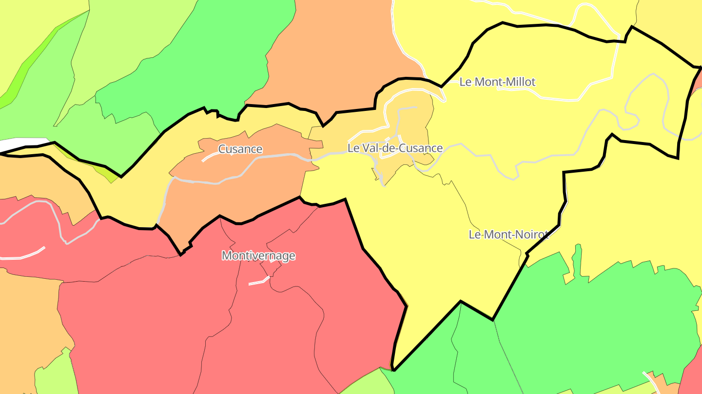 Carte des prix de l'immobilier Cusance