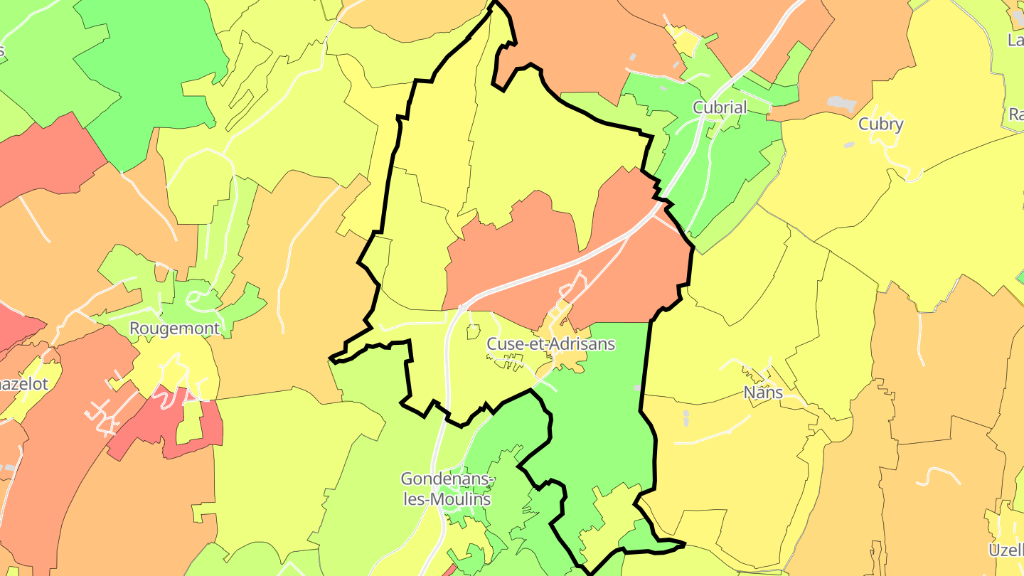 Carte des prix de l'immobilier Cuse-et-Adrisans