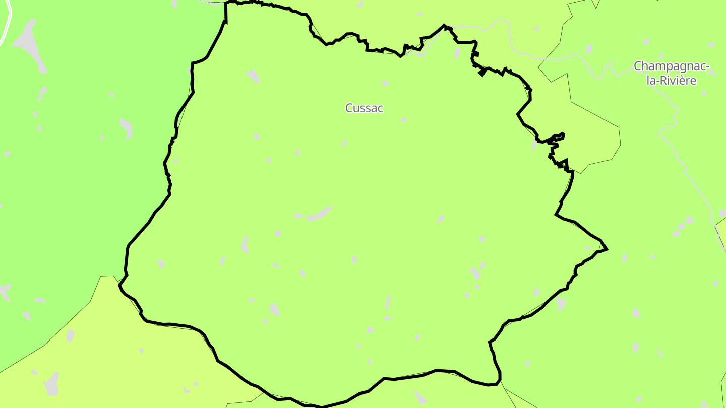 Carte des prix de l'immobilier Cussac