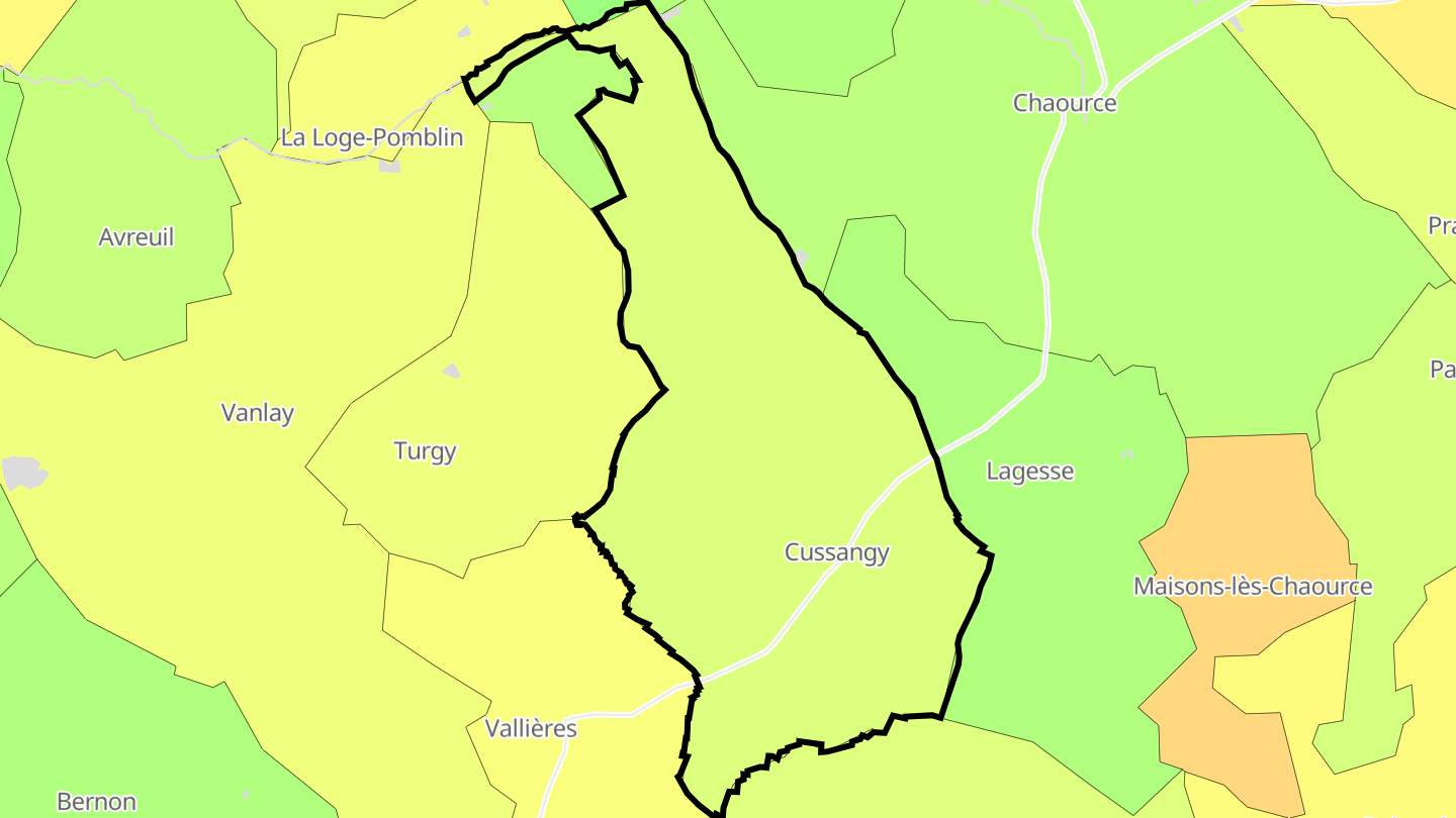 Carte des prix de l'immobilier Cussangy