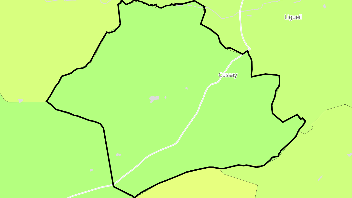 Carte des prix de l'immobilier Cussay