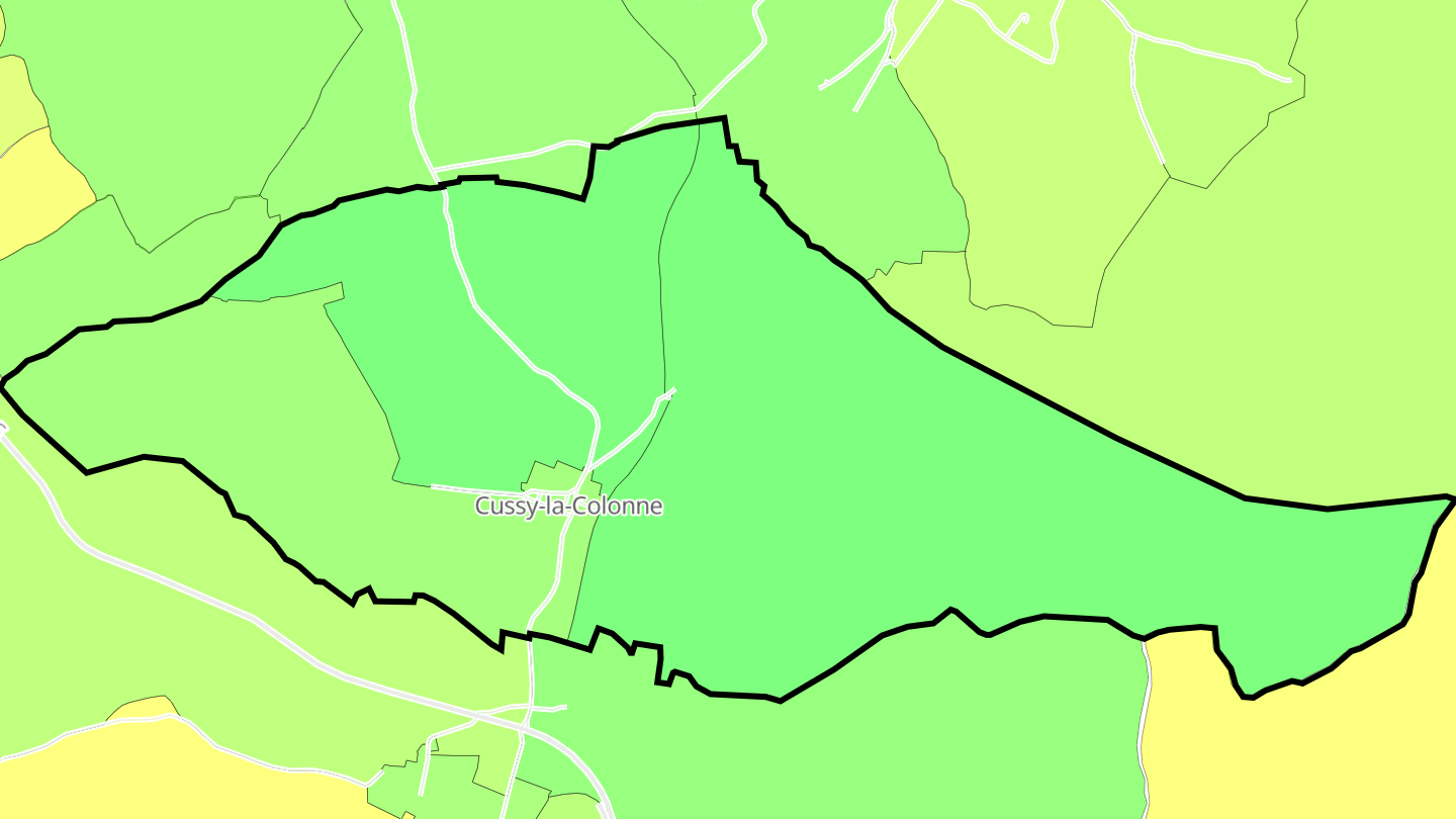 Carte des prix de l'immobilier Cussy-la-Colonne