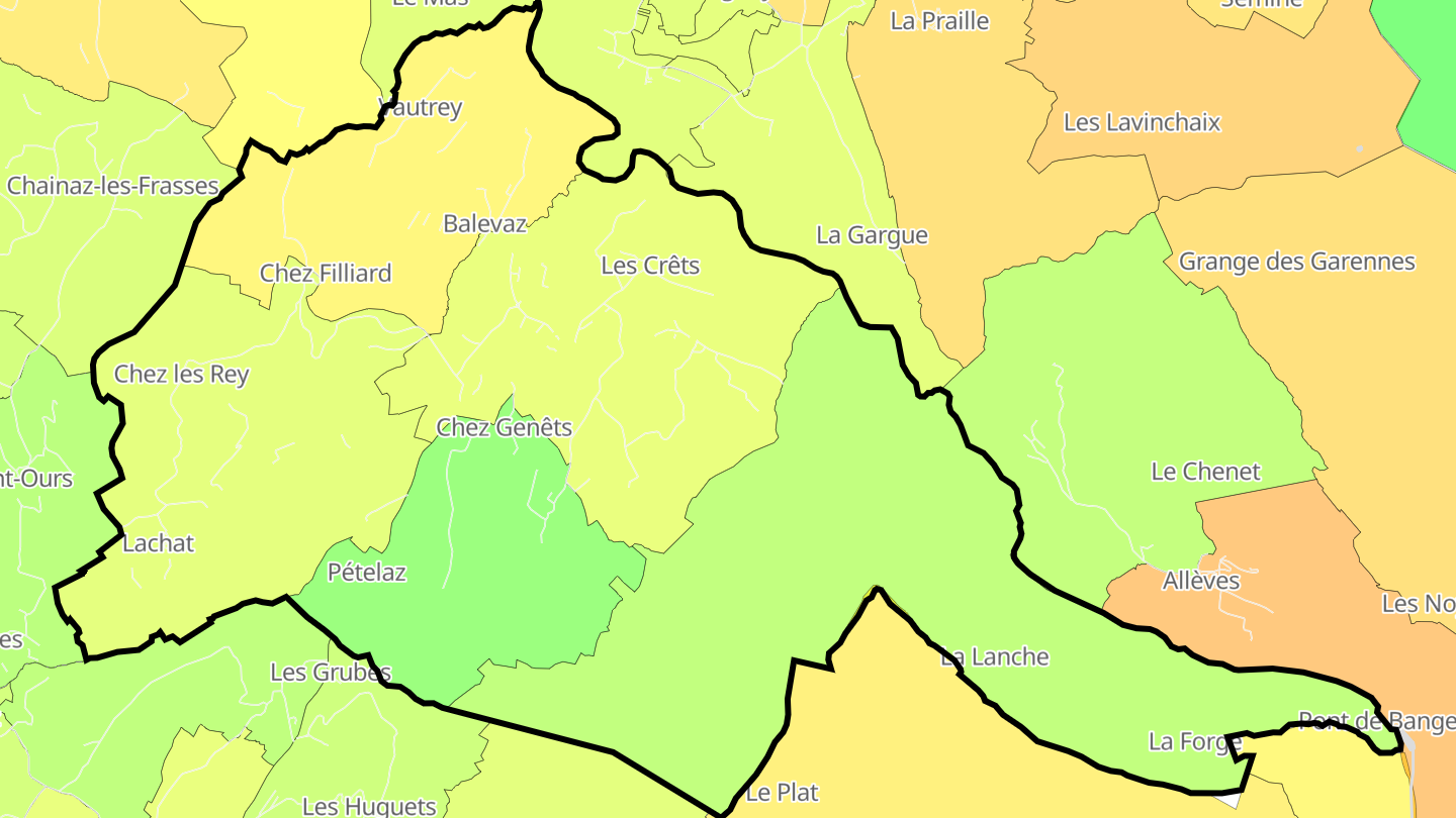 Carte des prix de l'immobilier Cusy