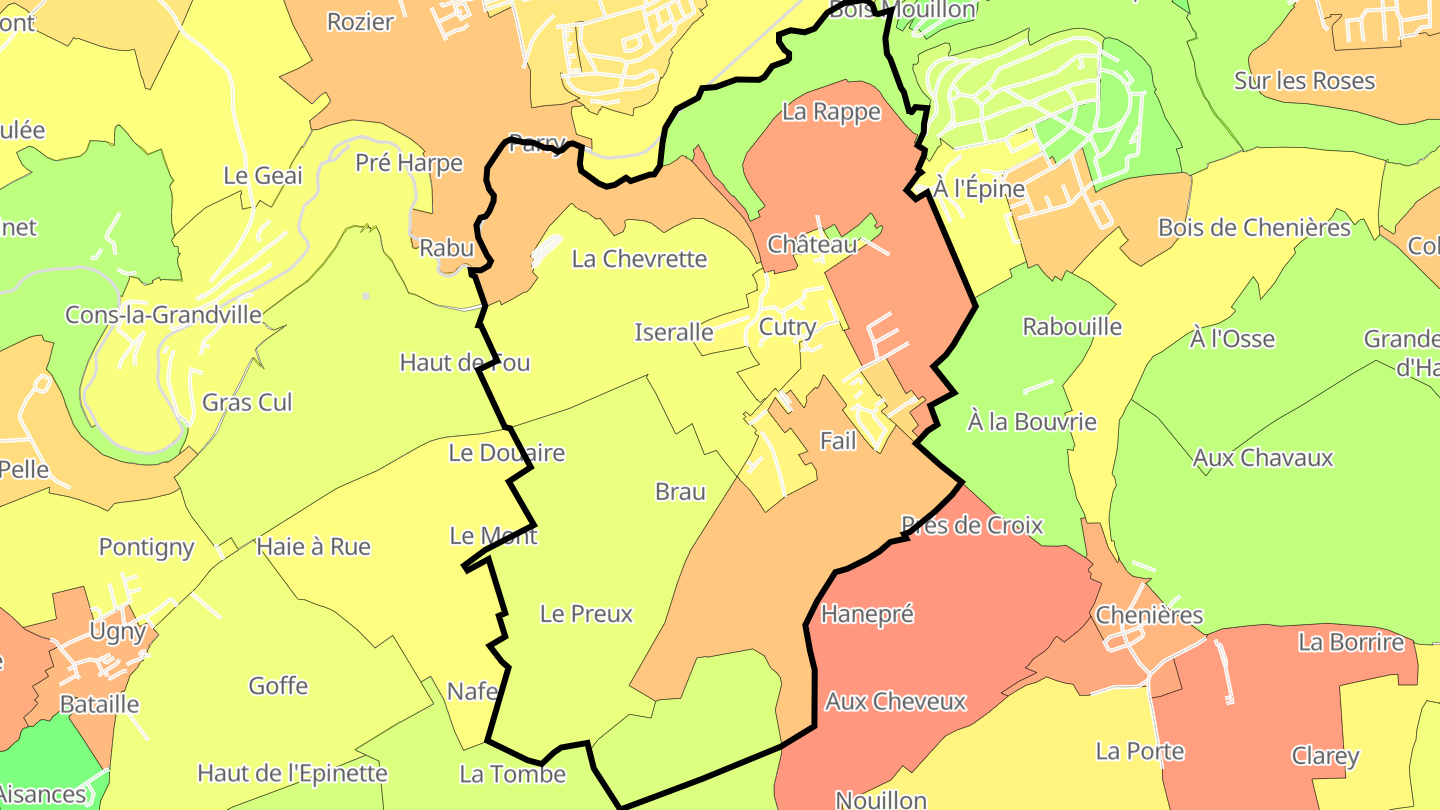 Carte des prix de l'immobilier Cutry