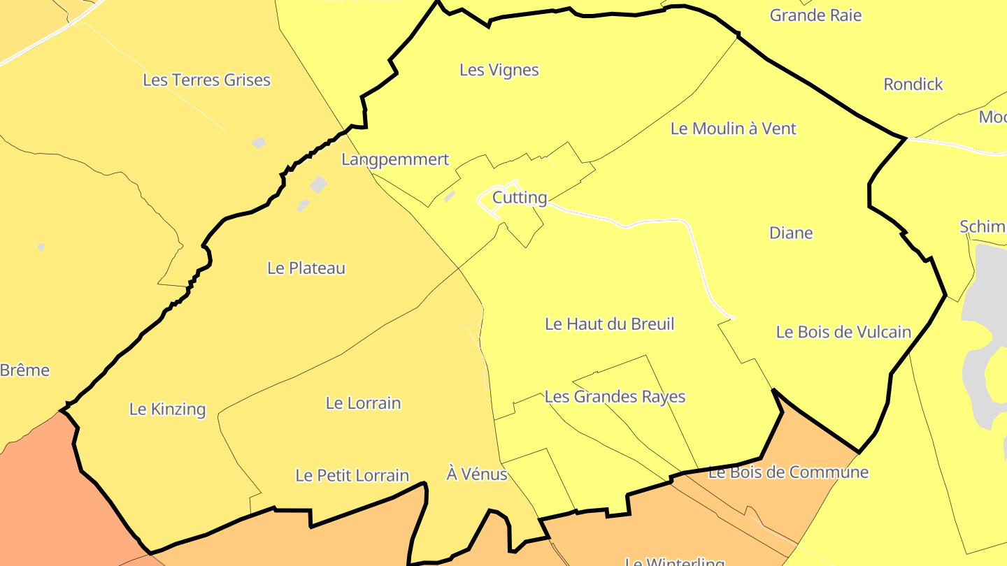Carte des prix de l'immobilier Cutting