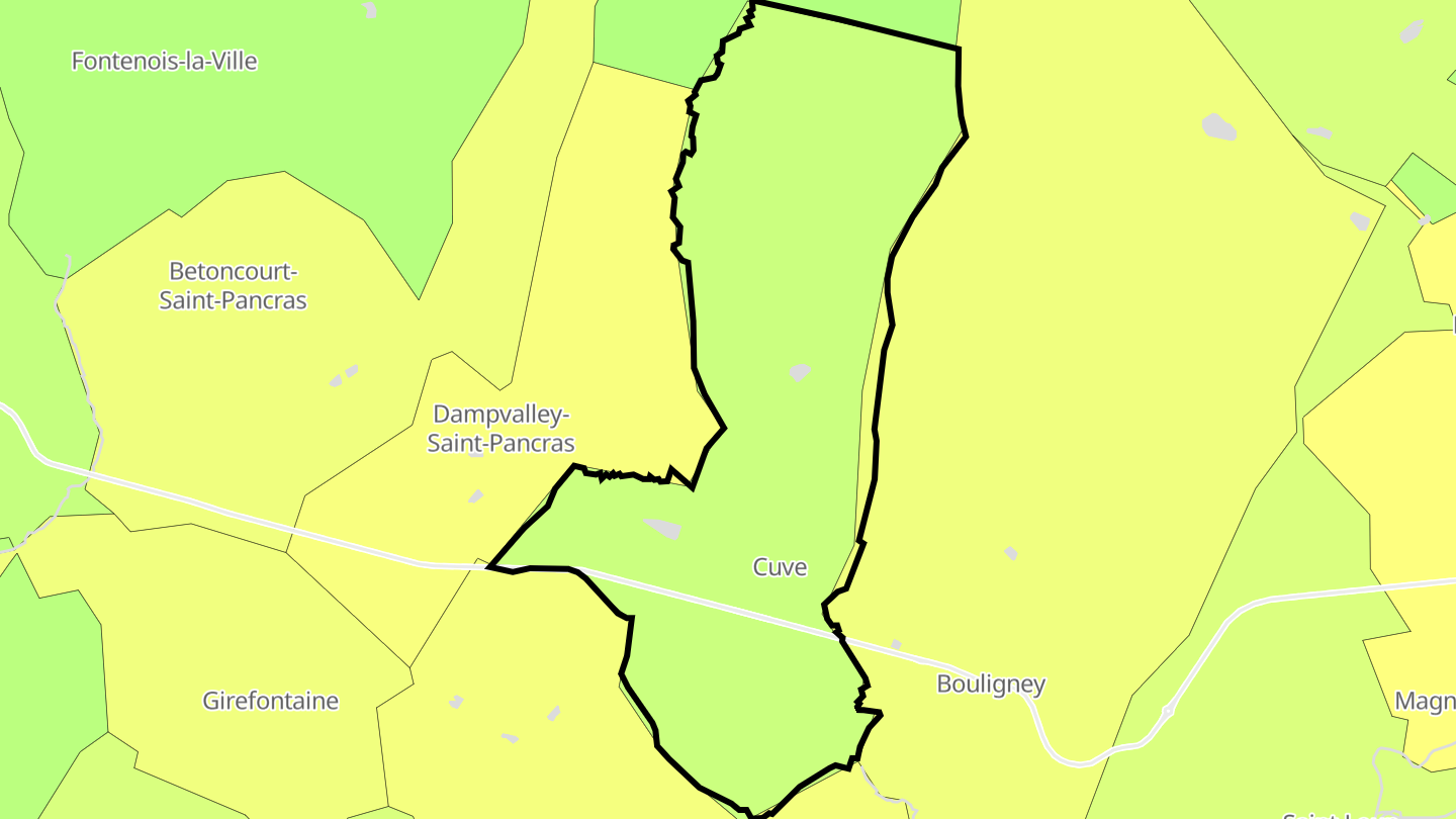 Carte des prix de l'immobilier Cuve