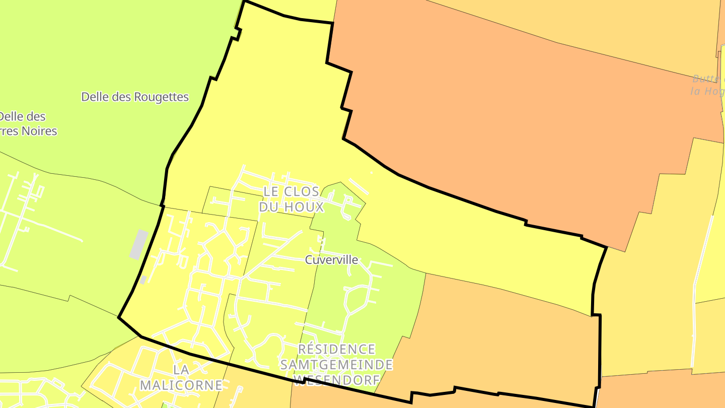 Carte des prix de l'immobilier Cuverville