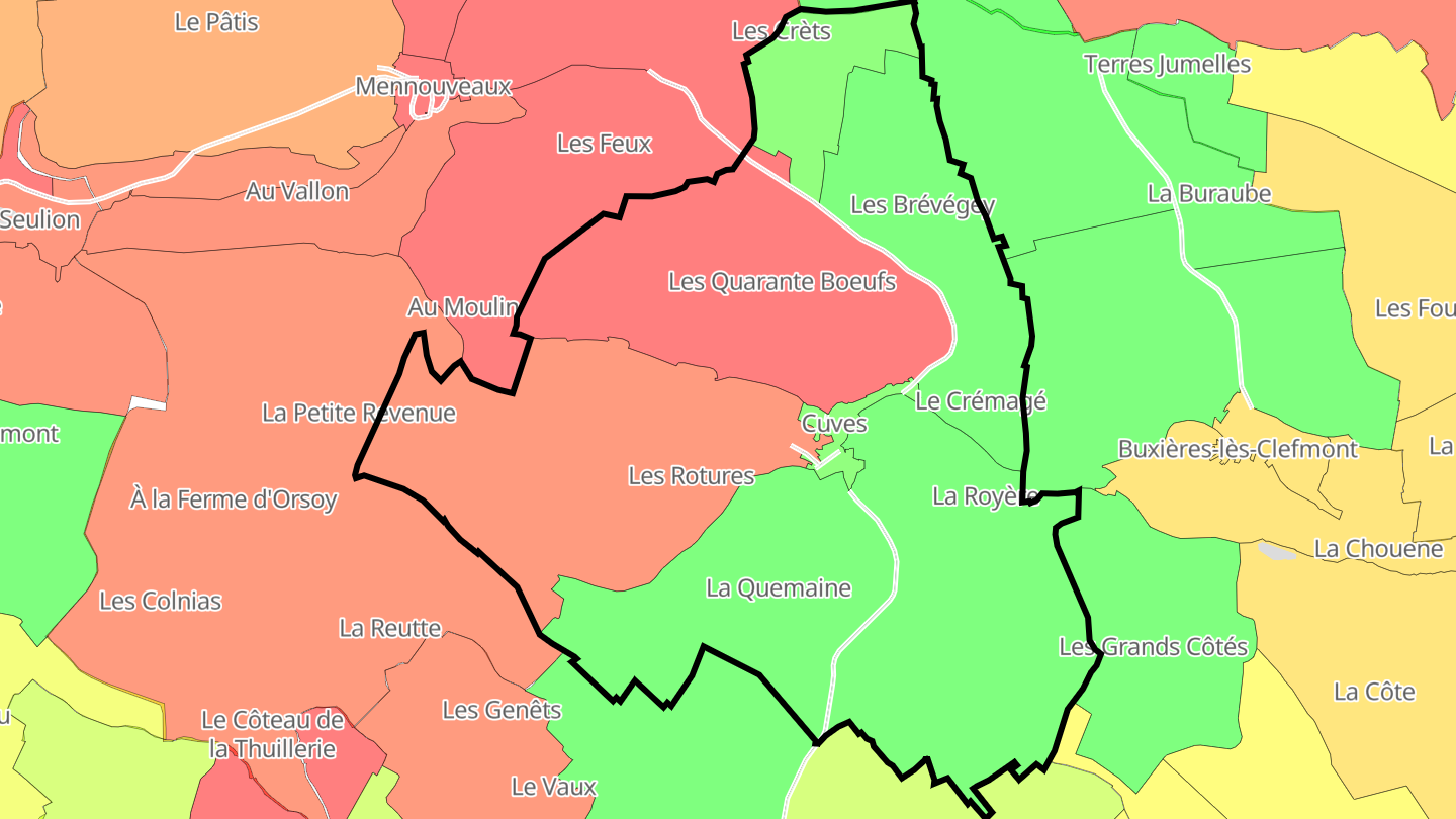 Carte des prix de l'immobilier Cuves