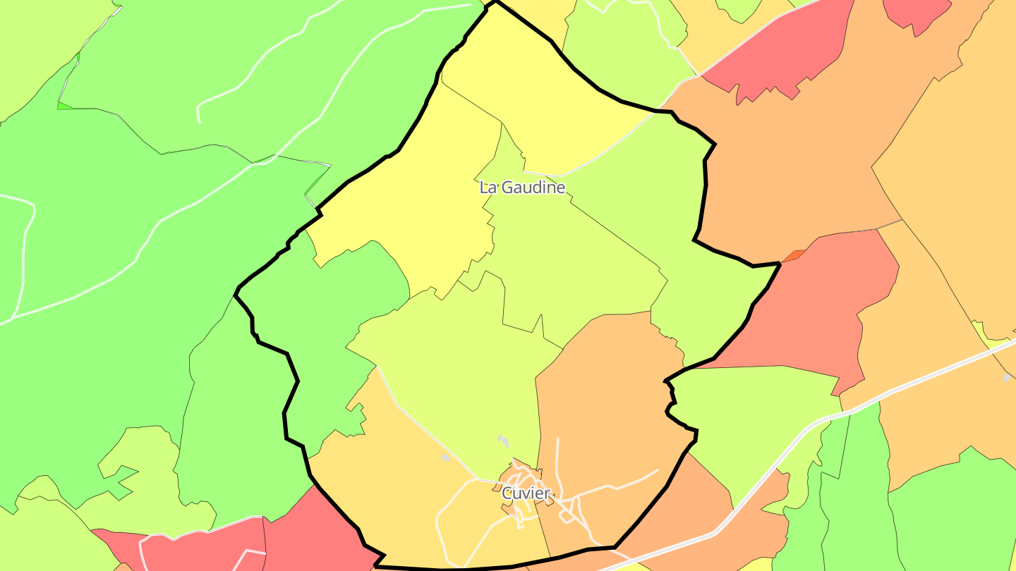 Carte des prix de l'immobilier Cuvier