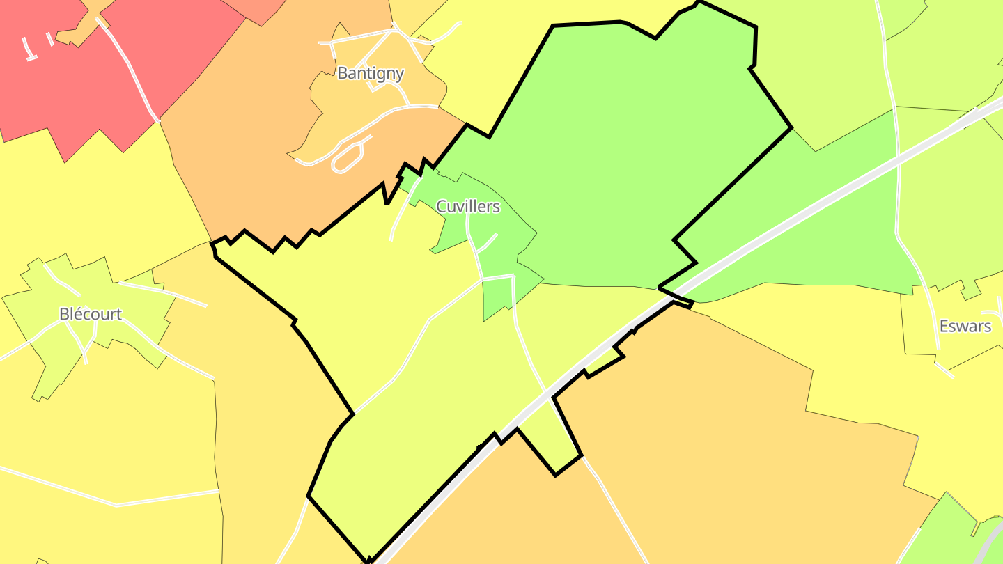 Carte des prix de l'immobilier Cuvillers