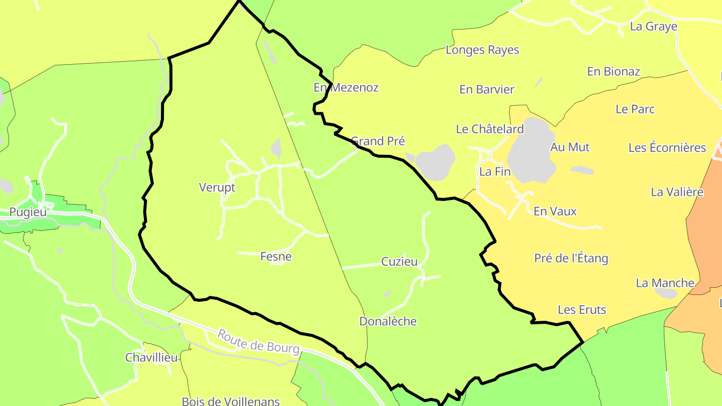 Carte des prix de l'immobilier Cuzieu