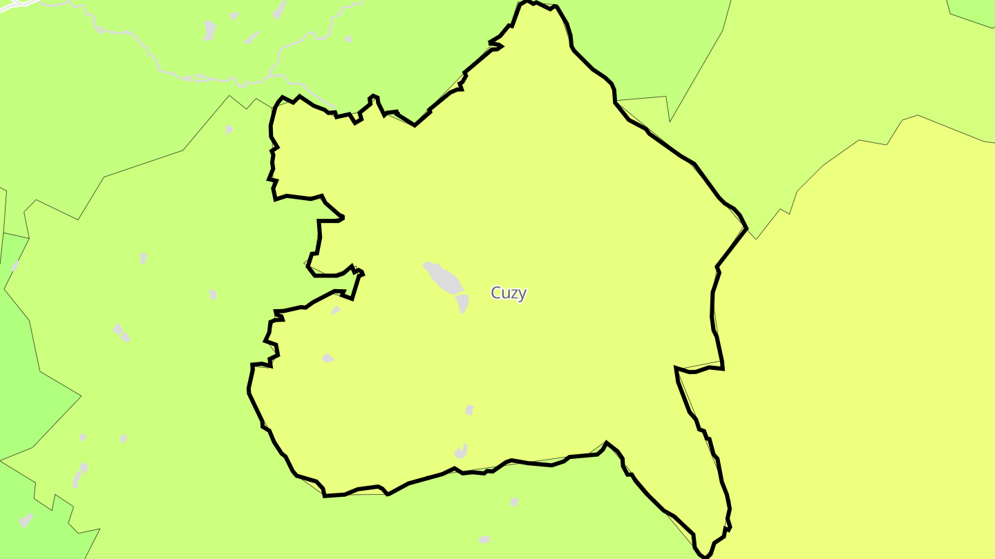 Carte des prix de l'immobilier Cuzy