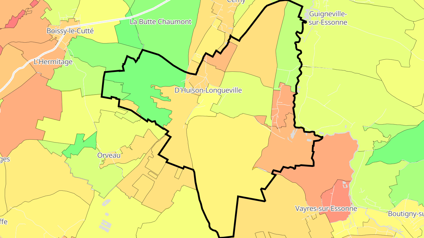 Carte des prix de l'immobilier D'Huison-Longueville