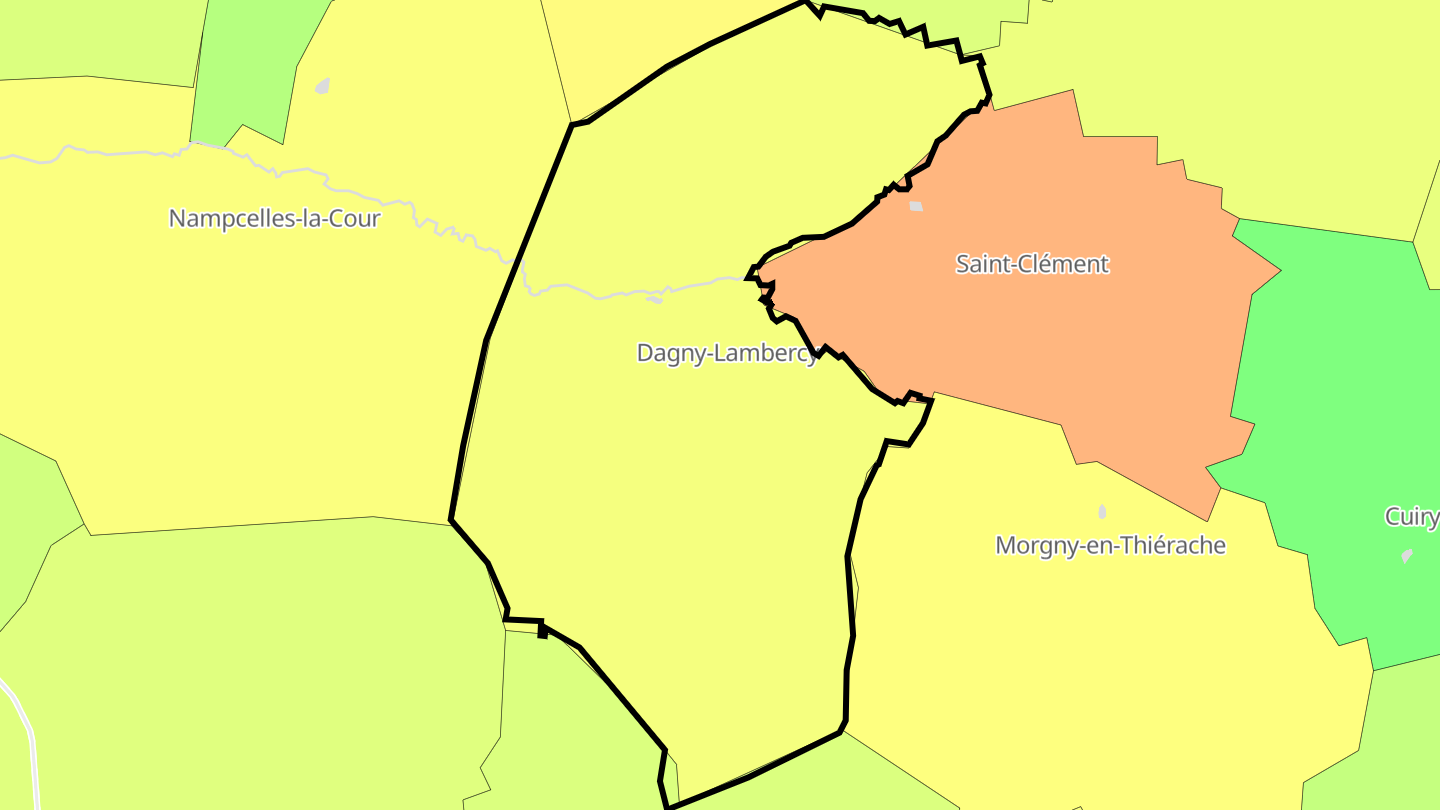 Carte des prix de l'immobilier Dagny-Lambercy