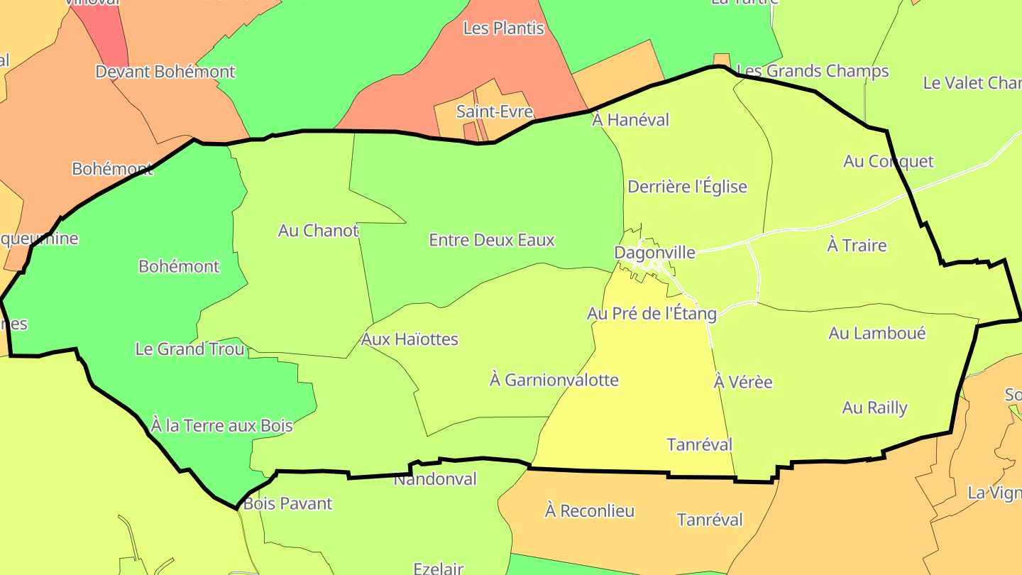 Carte des prix de l'immobilier Dagonville