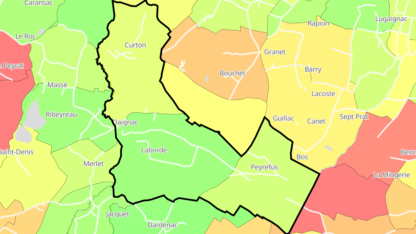 Carte des prix de l'immobilier Daignac