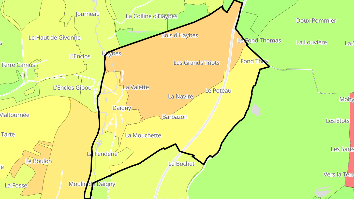 Carte des prix de l'immobilier Daigny