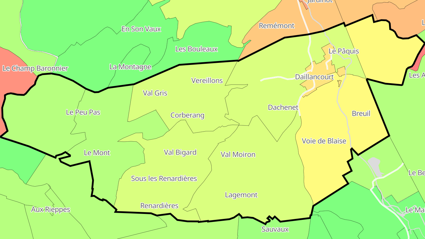 Carte des prix de l'immobilier Daillancourt