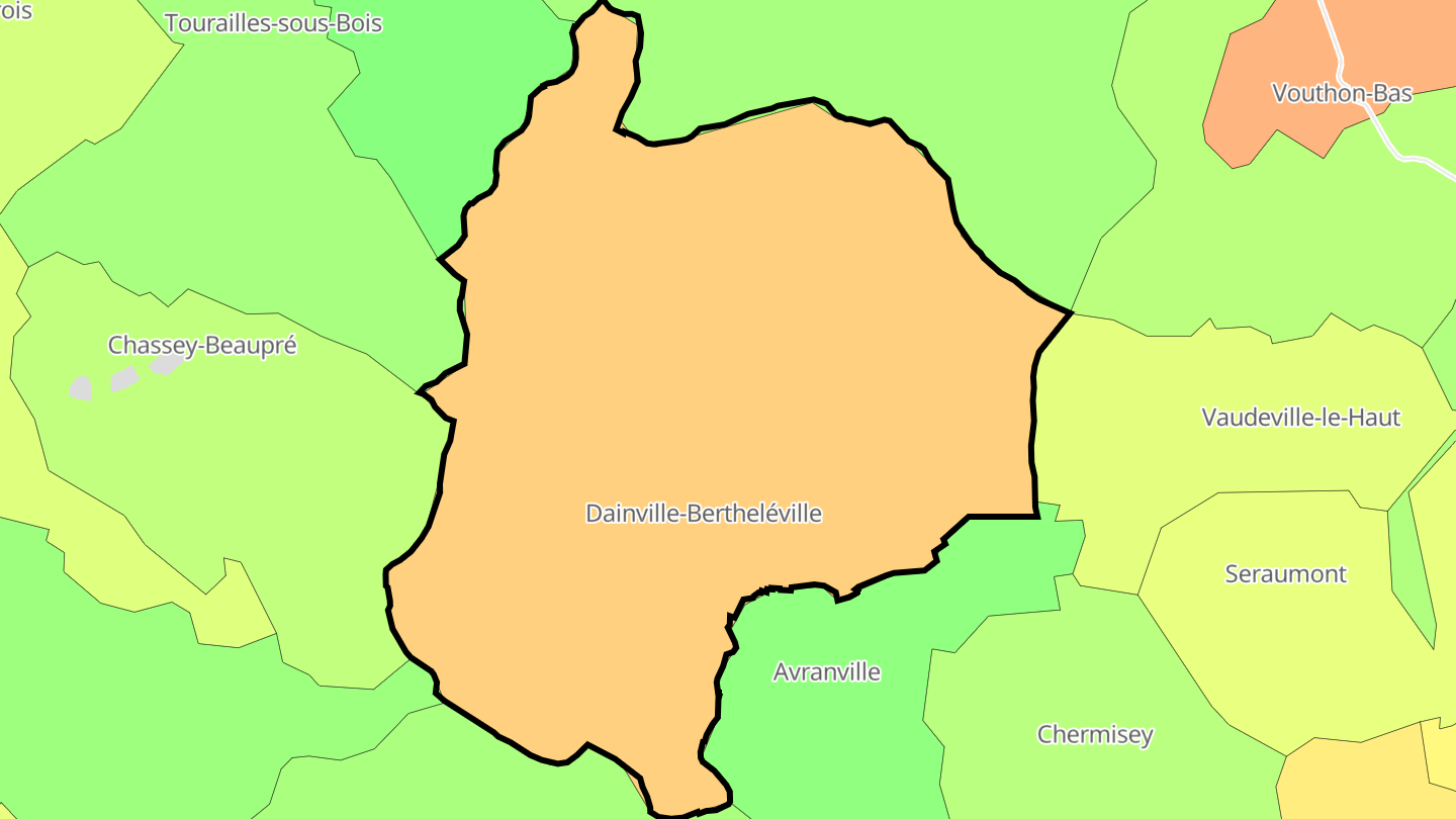 Carte des prix de l'immobilier Dainville-Bertheléville
